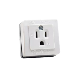 LKEW隆光 LK3011K 付接地明插座H型 125V 15A 接地插座 3P電源插座 美式插座 臺灣製造