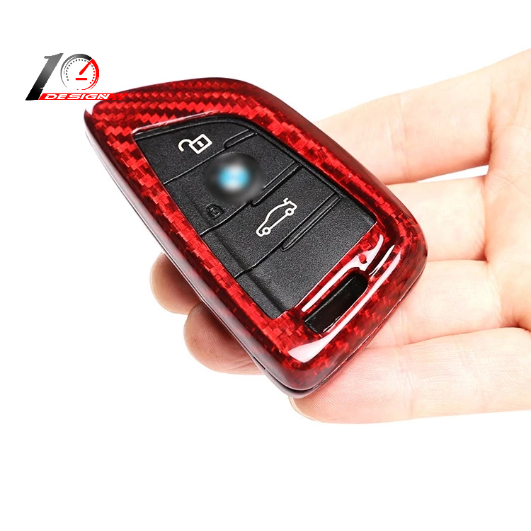 適用於BMW 寶馬 鑰匙殼 刀鋒款 真正碳纖維 1件套 紅色 改裝飾件