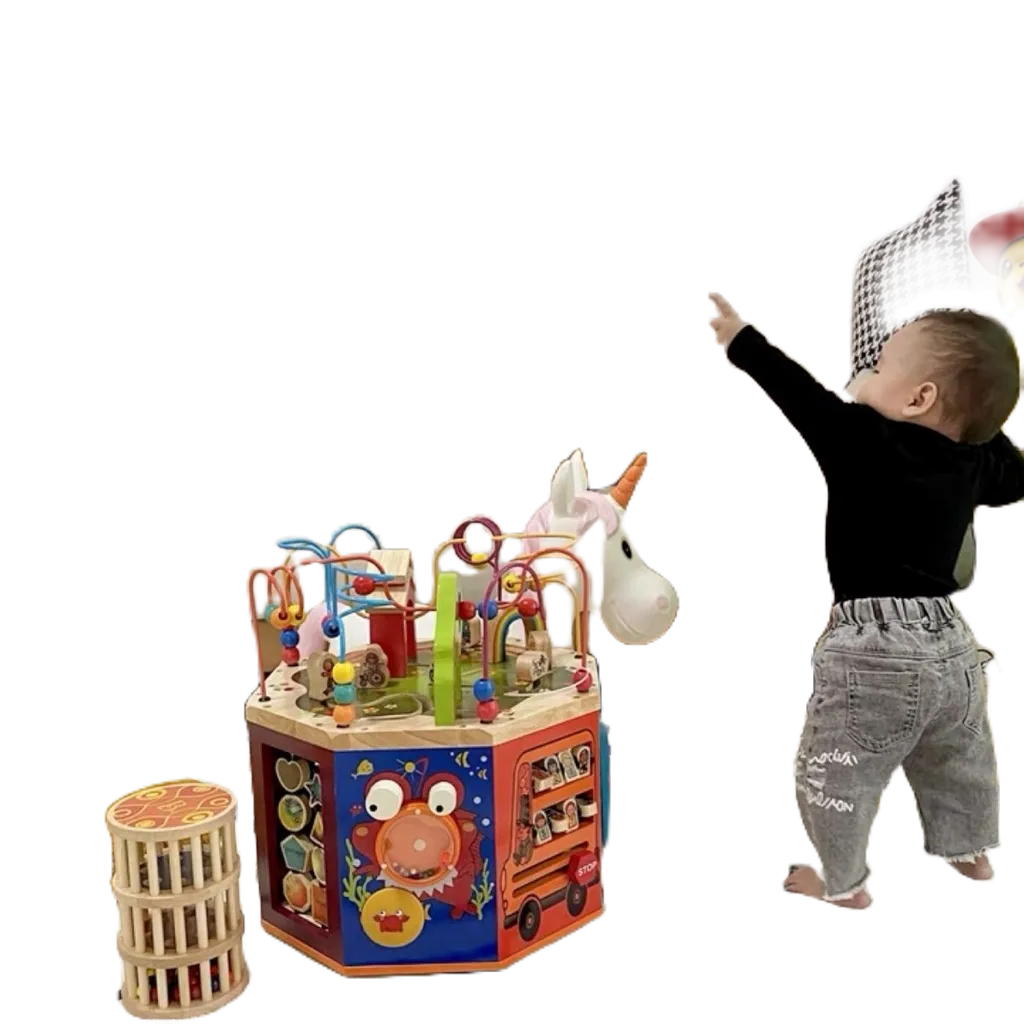 創新兒童寶寶1-3歲早教多功能六面體串繞珠百寶箱玩具六一兒童節禮物限定