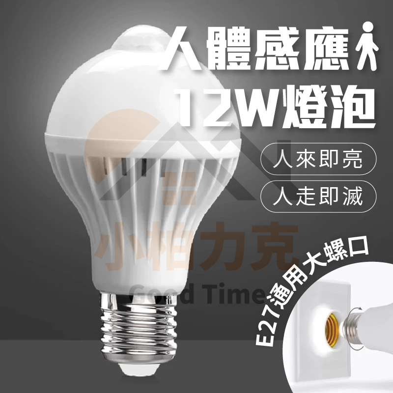 《樂購》含發票 12W人體感應燈泡 人來即亮 LED感應燈泡 紅外線人體感應 燈泡 E27燈座 感應式燈泡 自動感應