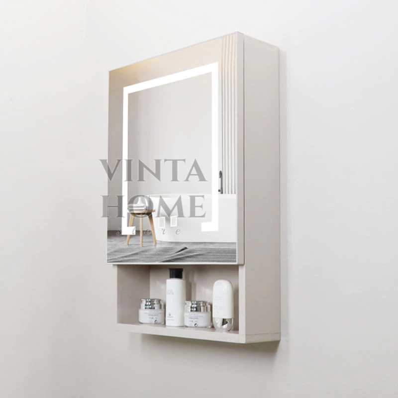 智能浴室鏡櫃鋁合金90高廁所衛生間儲物櫃掛牆式50cm小戶型鏡箱
