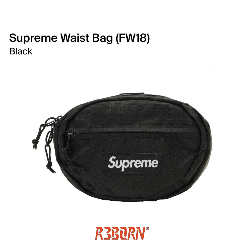 ▸一中門市R3BORN◂SUPREME 45TH WAIST BAG FW18 腰包菱格紋黑 二手