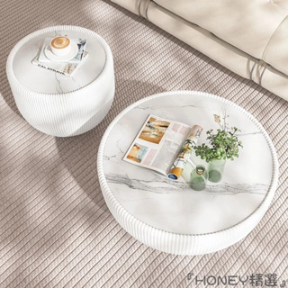 『HONEY精選』免運🚛意式輕奢茶几家用現代客廳簡約小戶型岩板大小組合圓形創意茶几桌