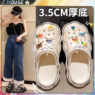 【現貨秒發💐】可愛女生洞洞鞋 2024新款洞洞鞋 女韓版甜美增高厚底夏季外穿 EVA防臭防滑 室內室外拖鞋 包頭涼拖鞋