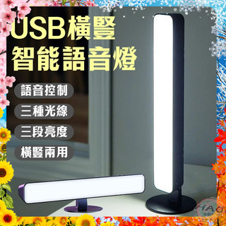 【現貨 免運費 24H出貨】USB橫豎智能語音燈 智能聲控燈 智能語音燈 LED檯燈 小夜燈 床頭燈 讀書燈 日光燈