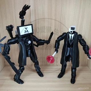【臺灣-出貨】3D列印DUMMY13加大款20cm關節可動電視人 監控人模型 馬桶人 音響人手辦 兒童禮物