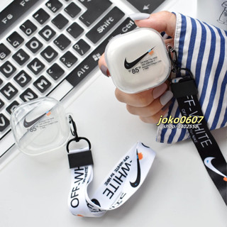 潮牌 Nike標誌 送掛繩適用三星buds2pro耳機套budslive耳機殼buds2 pro藍牙耳機保護套 防摔軟殼