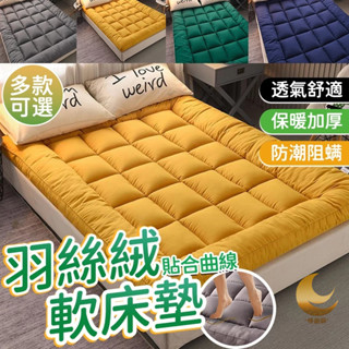 防潮阻蟎💥羽絲絨床墊 軟床墊 雙人床墊 單人 學生床墊 可摺疊 榻榻米床墊 學生宿捨床墊 露營 睡墊 加厚床墊 折疊床墊
