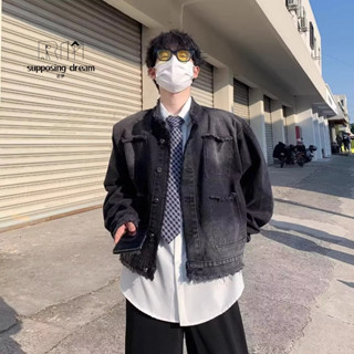 👑【若夢】👑百搭款水洗厚磅寬鬆版型設計牛仔外套 牛仔夾克 男生外套 男生牛仔外套 牛仔襯衫 情侶外套 單寧外套女 高品質