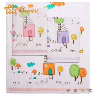 【雙星毛巾Gemini】塗鴉樂園紗布兒童毛巾2入組｜吸水毛巾推薦｜嬰兒入門款｜紗布系列｜優惠