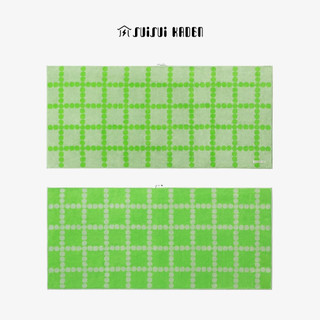 Warmgrey tail｜BLOSSOM CHECK BIG TOWEL - GREEN｜大浴巾【水水家電】