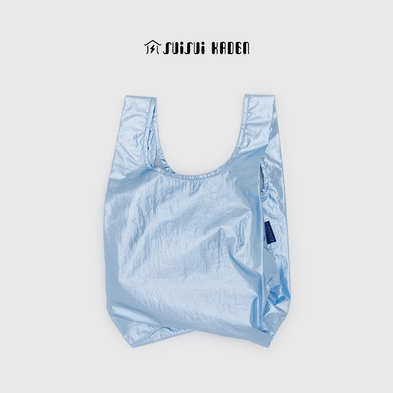 紐約 BAGGU｜特殊金屬感系列 Metallic Light Blue - 大｜購物袋 環保袋 手提袋【水水家電】