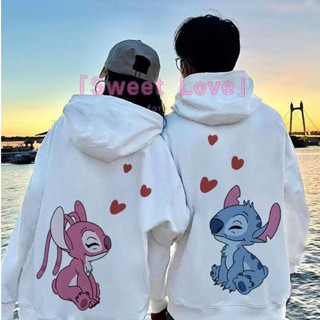 【Sweet Love】秋冬情侶裝加絨刷毛加厚適閤拍照的情侶裝衛衣新款連帽小眾永恆情侶裝史迪奇帽t