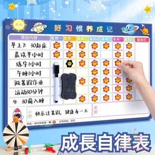 壹佰分丨兒童成長自律表 時間管理牆貼 寶寶獎勵貼紙 積分卡 孩子暑假好習慣養成表揚榜 學習打卡計畫表【爆款熱賣】