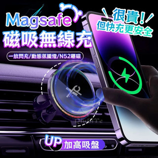 隔日到貨⚡雙重認證⚡車用磁吸無線充 磁吸手機架 Magsafe磁吸 15W 車用磁吸 車用手機架 無線充電器 極速降溫