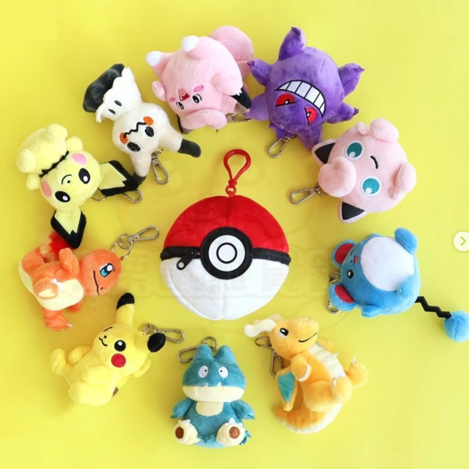 韓國正版授權精靈寶可夢寶貝球吊飾 皮皮 瑪力露 皮卡丘 小卡比獸 皮丘 耿鬼 快龍 謎凝Q 胖丁 小火龍(內容吊飾隨機)