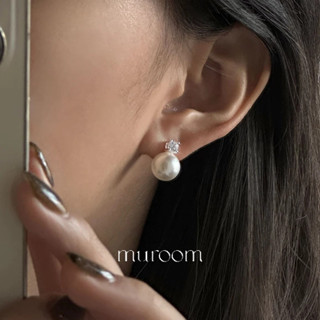 溫柔的戴妃【帶鑽珍珠耳環】muroom 施華洛世奇 珍珠小鑽 s925純銀[M81]