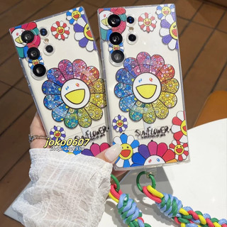 創意 太陽花笑臉 tpu防摔磁吸殼 適用三星s25 24 23 22 21ultra note10 20手機殼 配掛繩支