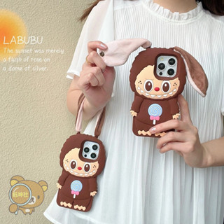 可愛 矽膠 labubu 拉布布 防摔 手機殼 iPhone 16 15 14 13 12 pro max 11 保護殼