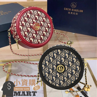 [小資購Smart生活家/開立發票/免運] 香港代購 - 刺繡老花圓餅手機包｜鏈條單肩包休閒小方包