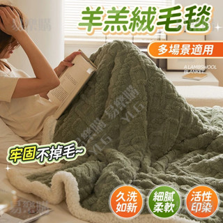 💥臺灣出貨💥毛毯 羊羔絨毛毯 居家辦公室毛毯 復古保暖絨毯子塔芙絨提花毛毯 冬季軟綿綿 加厚毛毯 高顏值加厚雙面羔羊絨
