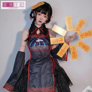 萬聖節服裝 cos工口性感二次元旗袍制服女裝情調殭屍趣味動漫女僕連衣裙 可愛連衣裙 萬聖節洛麗塔套裝 小殭屍服 殭屍服