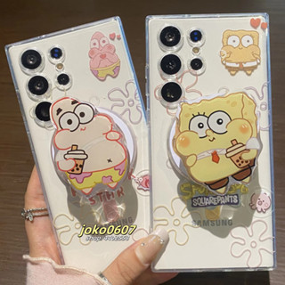 可愛 海綿寶寶派大星 tpu防摔磁吸殼 適用三星s25 24 23 22 21ultra note10 20手機殼 掛繩