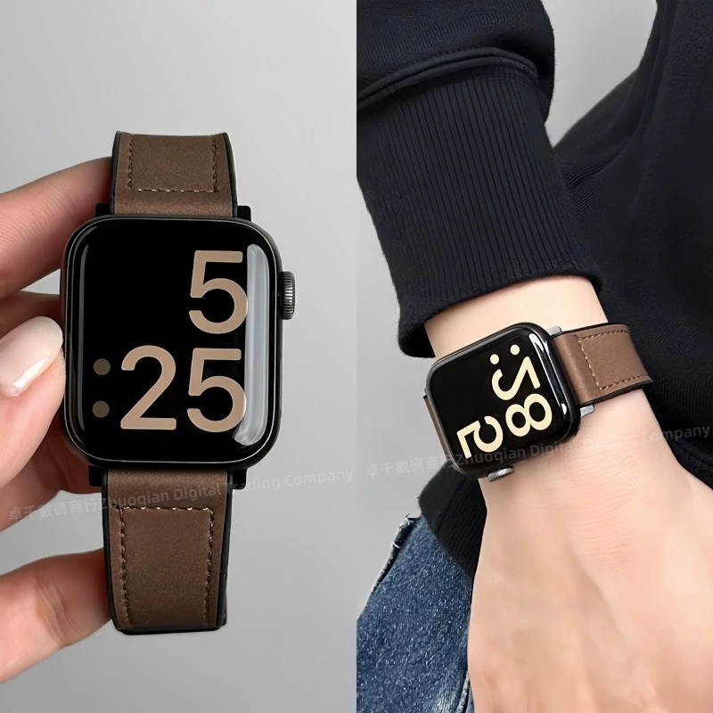 真皮商務磁吸扣 錶帶 適用於 Apple watch 11 10 9 8 7 6 5 4 SE3 46MM Ultra