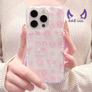 粉色拼圖美樂蒂iphone15手機殼14promax小眾韓風16Pro新款13promax保護套蘋果12Pro雙層硬殼