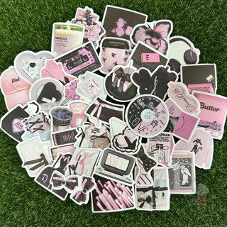 【現貨】🌸"50張入"INS風 黑粉色 小清新 風格貼紙 PVC 防水貼紙 行李箱貼紙 安全帽貼紙 手機貼紙