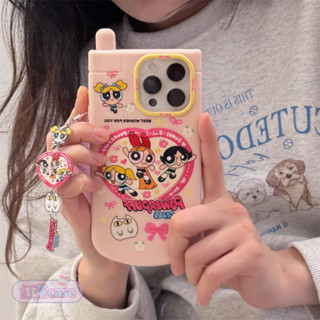 可愛大哥大飛天小女警愛心鏡 iPhone手機殼 防摔手機殼 保護殼 iPhone16 15 14 13 12ProMax