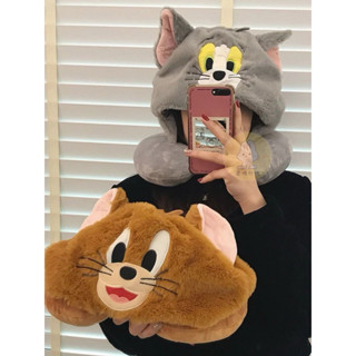 現貨 湯姆貓u型枕 可愛卡通 貓和老鼠U型枕 戴帽子 情侶款 毛絨保暖護頸枕 便攜睡覺枕頭 午休枕 辦公學校午睡必備神