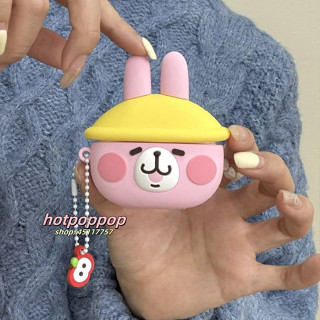 可愛 卡娜赫拉 兔子 送掛件 適用蘋果AirPods4代 1/2代 3代Pro/Pro2代 無線藍牙耳機殼 矽膠防摔軟殼