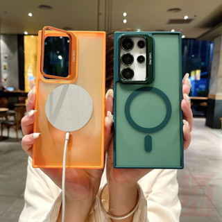 膚感磨砂全包殼三星S25Ultra手機殼 磁吸手機防摔殼 適用s24plus鏡頭支架S25 S24