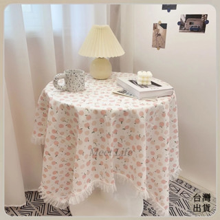 【Meet Life】免運🔥 桌布 氛圍感桌巾 餐桌布 ins風花邊流蘇桌布卡通碎花絨布布藝圓桌方桌書桌墊臺學生田園風