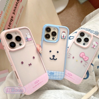 自嘲熊米菲兔kitty表情 防摔手機殼 iPhone手機殼 保護殼 iPhone16 15 14 13 Pro Max