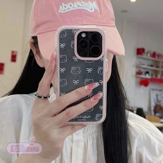 透明粉邊kitty蝴蝶結滿屏 防摔手機殼 保護殼 iPhone手機殼 iPhone16 15 14 13 Pro Max