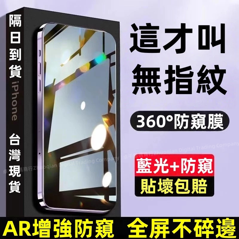 滿版 9H頂級 防窺 保護貼 適用於 蘋果 iPhone 17 16 15 14 13 12 Pro max 玻璃貼