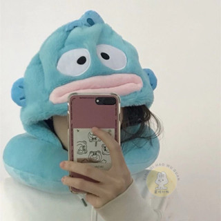 【星崎】可愛人魚漢頓 連帽U型枕 醜魚U型枕 睡覺必備神器 汽車枕 午休枕 飛機旅行護頸枕午睡枕情侶 辦公學校午睡必備