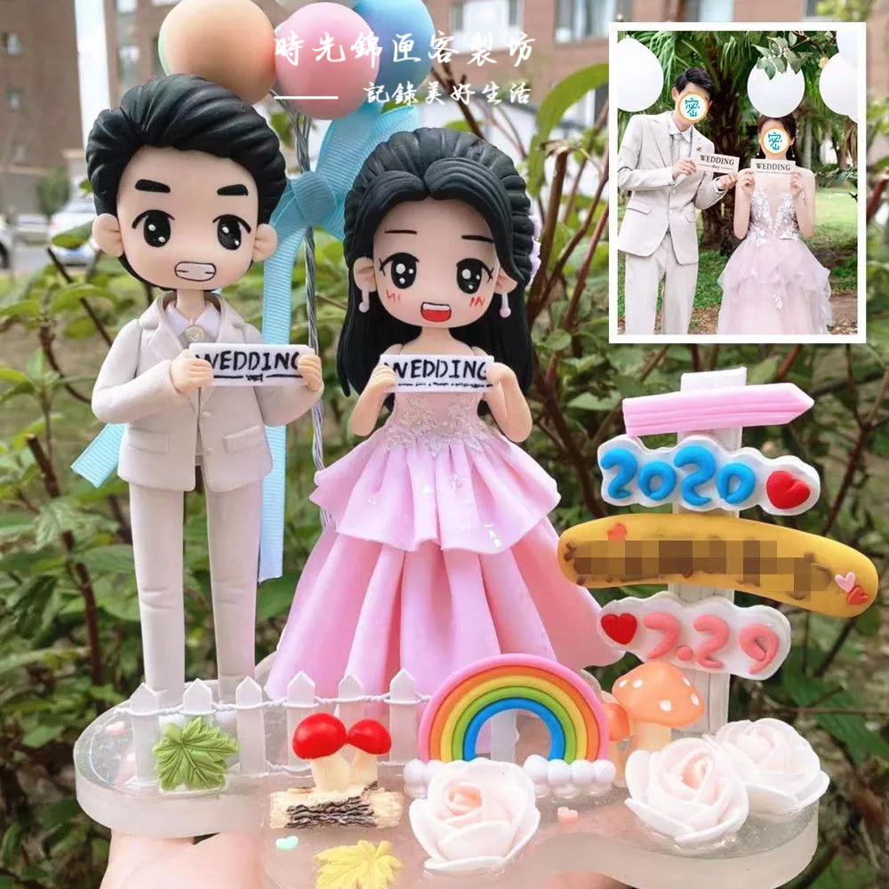 客製化泥人公仔丨情侶節禮物結婚週年紀念禮物丨手作純手工丨客製化鑰匙扣丨軟陶人偶照片丨diy結婚禮物丨客製化公仔丨軟陶人偶