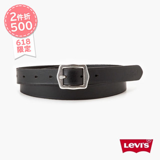 Levis 真皮皮帶 / 簡約幾何金屬釦頭 黑 女款 D7866-0001 熱賣單品