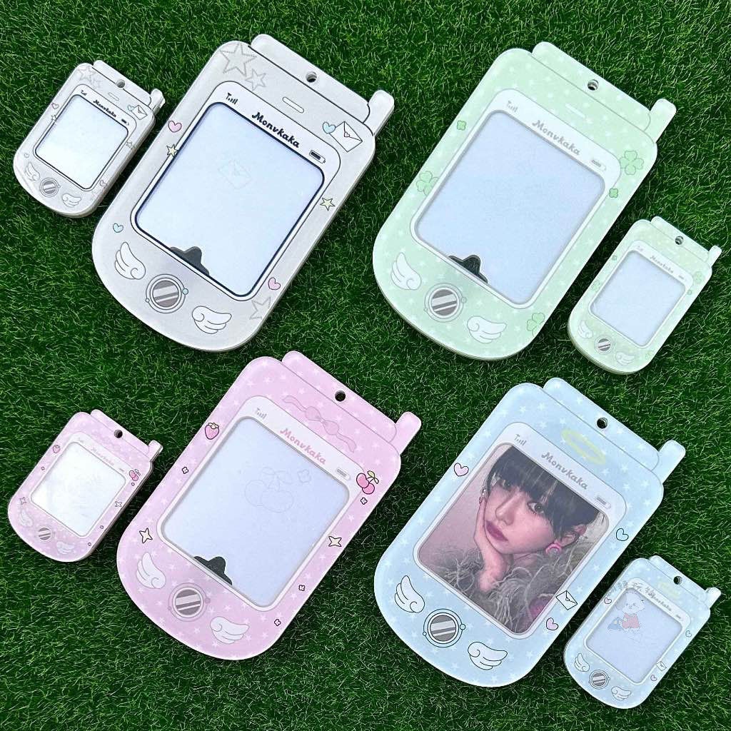 【現貨】 💳3吋 天使來電 心動電話 復古手機 日系少女風 硬卡套 谷美 卡磚 拍立得壓克力 卡套 證件套 追星 小卡