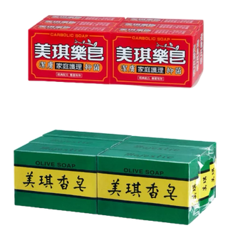 【美琪香皂】 85g(六塊裝）/【美琪藥皂】 100g(六塊裝）臺灣製造 綠色工廠 潔膚抑菌 家庭護理｜美琪香皂 藥皂
