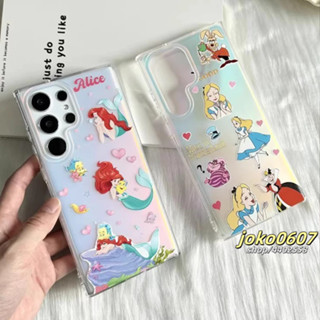 卡通 美人魚公主 愛麗絲公主 雙面鐳射殼 配手鏈 適用三星s25 s24 s23 s22 ultra 手機殼 防摔硬殼