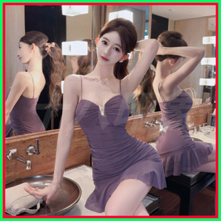 ❤️十八印象❤️ 性感低胸荷葉邊網紗吊帶打底短款連衣裙 吊帶洋裝 低胸洋裝 禮服洋裝 包臀短裙 性感洋裝 夜店洋裝