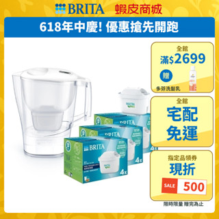 【BRITA官方】Aluna愛奴娜MXPRO濾水壺+12入MXPRO全效型濾芯(共13芯)