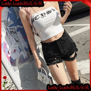 『臺灣出貨』🛒夏季字母短款裹胸女打底背心打底衫性感百搭 S印花抹胸