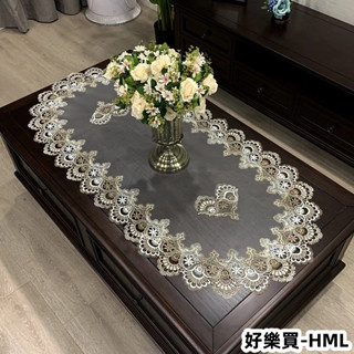 【促銷低價】橢圓形茶几桌布桌墊蕾絲茶几布藝墊歐式餐桌檯布