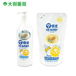 US BABY優生 奶瓶蔬果清潔劑 1000ml/補充包900ml 大樹