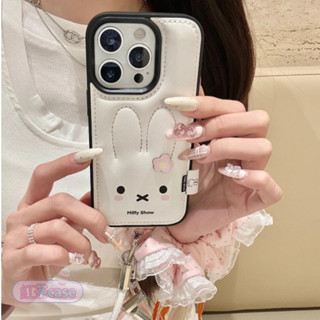 皮質立體米菲兔 防摔手機殼 iPhone手機殼 保護殼 適用於iPhone16 15 14 13 Pro Max i16